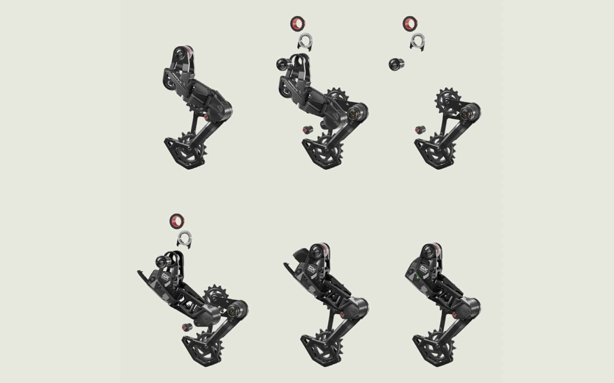 Een upgradekit om van een mechanische Sram T-Type over te stappen op een elektronische versie
